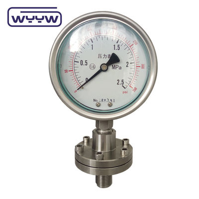 गुणवत्ता  60mm Diaphragm Pressure Gauge SS316 Industrial Pressure Meter फैक्टरी