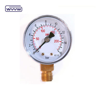 गुणवत्ता  60mm Air Stainless Steel Pressure Gauge Dual Scale Bottom Connection फैक्टरी