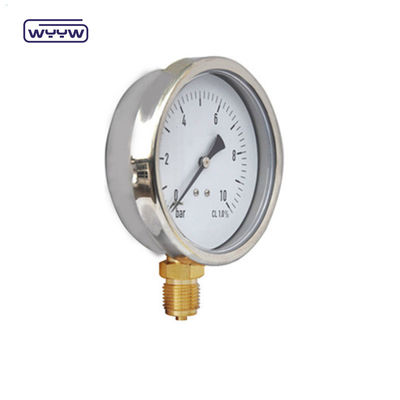 गुणवत्ता  Bottom Mount Liquid Filled Pressure Gauge Standard EN 837-1 YTN-100 फैक्टरी