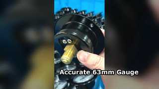 सामने निकला हुआ किनारा, काला स्टील, पीतल कनेक्शन। 2.5" 63मिमी 0~0.6एमपीए बियर माउंट,