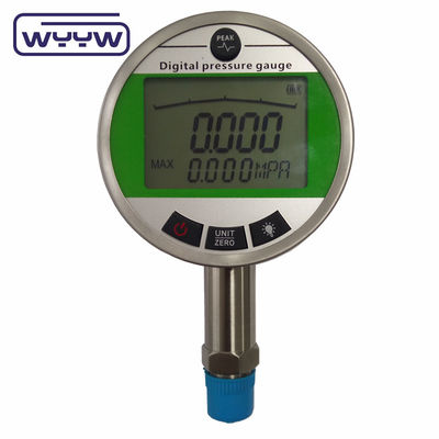 4.5V बैटरी डिजिटल प्रेशर गेज 100 मिमी केस एलसीडी डिस्प्ले के साथ
