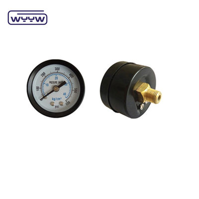 60MM 0-10 kgcm2 &amp; 150 psi काली स्टील के मामले पानी के दबाव के लिए सफेद डायल मैनोमीटर