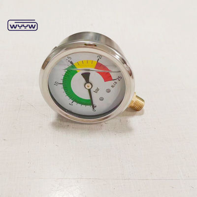 सीई अनुमोदन EN837-1 ग्लिसरीन तेल भरने हाइड्रोलिक 0-25 बार G1/4 &quot;तेल से भरा रंग दबाव गेज