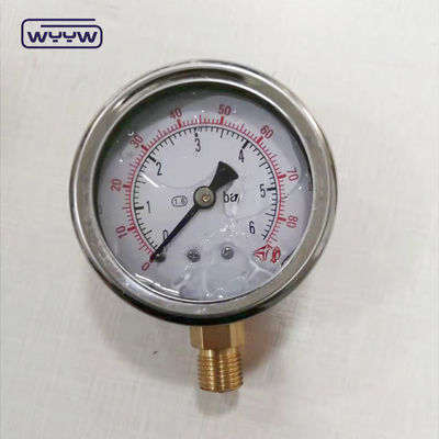 EN837-1 ग्लिसरीन 63mm 1psi 0- 600 Psi Npt 1/4 तेल से भरा प्रेशर गेज