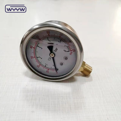 EN837-1 ग्लिसरीन 63mm 1psi 0- 600 Psi Npt 1/4 तेल से भरा प्रेशर गेज