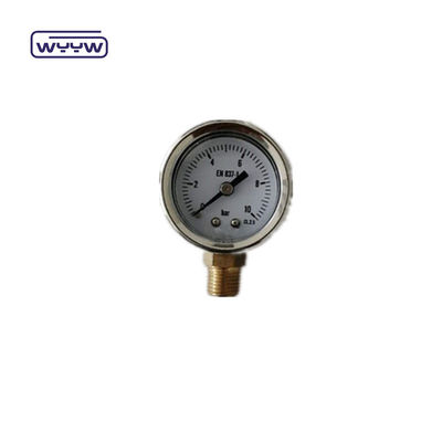 40 मिमी डायल ss304 केस पॉइंटर प्रकार बोरोडोन ट्यूब ऊर्ध्वाधर 0-10bar /psi तेल से भरा दबाव गेज 1-1/2