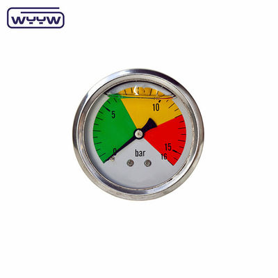 63mm EN837-1 हाइड्रोलिक पानी 0-10bar / psi अक्षीय प्रवेश तेल ग्लिसरीन भरा दबाव गेज 2.5 