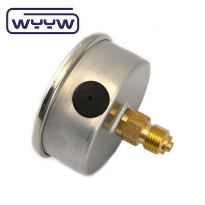 63mm EN837-1 हाइड्रोलिक पानी 0-10bar / psi अक्षीय प्रवेश तेल ग्लिसरीन भरा दबाव गेज 2.5 &quot;मानोमीटर