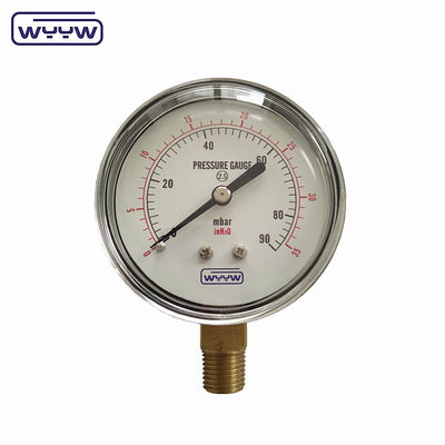 ब्लैक स्टील एलपीजी लो कैप्सूल प्रेशर गेज 2.5&quot; 63mm 0-5psi