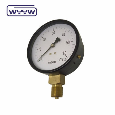 ब्लैक स्टील एलपीजी कैप्सूल प्रेशर गेज 0-5psi 2.5 &quot; 63 मिमी नीचे कनेक्शन