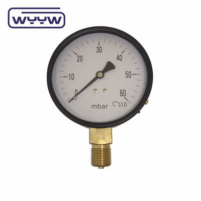 ब्लैक स्टील एलपीजी कैप्सूल प्रेशर गेज 0-5psi 2.5 &quot; 63 मिमी नीचे कनेक्शन