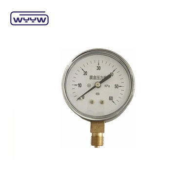 बेलोस प्रकार कैप्सूल दबाव गेज 63mm InH2O मानोमीटर 100 Mbar