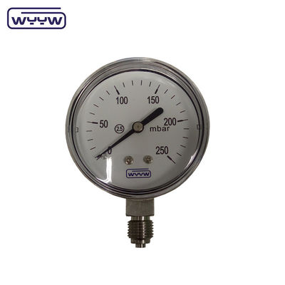 MMWC &amp; Mbar 63mm कैप्सूल दबाव गेज मैनोमीटर स्टेनलेस स्टील सामग्री