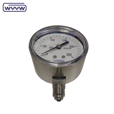 MMWC &amp; Mbar 63mm कैप्सूल दबाव गेज मैनोमीटर स्टेनलेस स्टील सामग्री