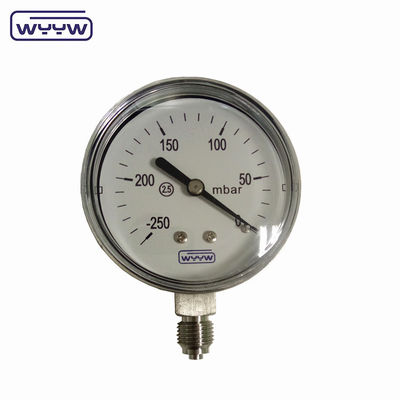 MMWC &amp; Mbar 63mm कैप्सूल दबाव गेज मैनोमीटर स्टेनलेस स्टील सामग्री
