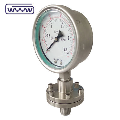 OEM ODM डायफ्राम प्रेशर गेज SS316 कोटेड PTFE हाई प्रेशर गेज