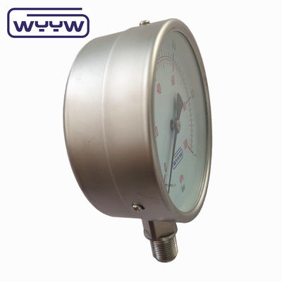 100mm SS304 स्टेनलेस स्टील प्रेशर गेज हाइड्रोलिक प्रेशर गेज मैनोमीटर