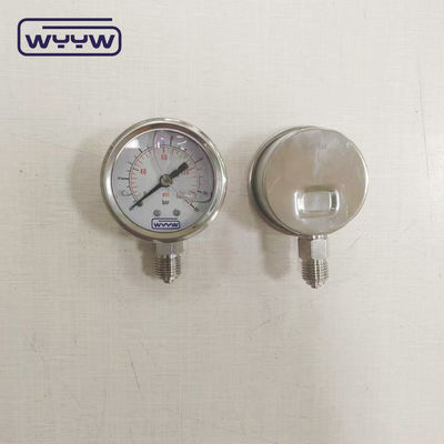 तरल से भरा प्रेशर गेज 50 मिमी नीचे 1/4 &quot;एनपीटी OEM प्रेशर मीटर