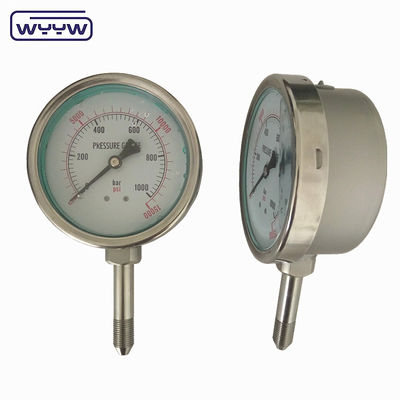 औद्योगिक तरल से भरा प्रेशर गेज 63mm 100mm 150mm विकल्प