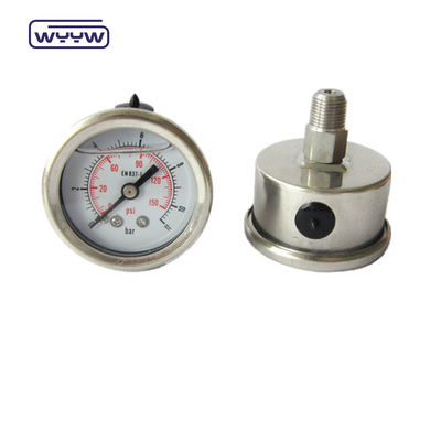 स्टेनलेस स्टील बोर्टन ट्यूब तरल भरा दबाव गेज भारी शुल्क 63mm 100mm 150mm