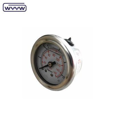 स्टेनलेस स्टील बोर्टन ट्यूब तरल भरा दबाव गेज भारी शुल्क 63mm 100mm 150mm