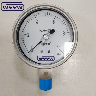 बायोनेट Ss304 केस ss316 धागा ग्लिसरीन भरा हुआ सुरक्षा ग्लास समायोजन सूचक के साथ दबाव माप