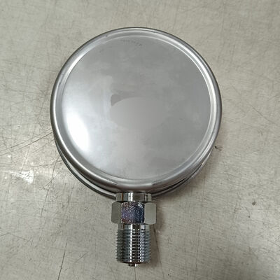 0-2.5MPa/0-25kgf/cm2 रेंज और सदमे प्रतिरोधी डिजाइन के साथ 4-इंच 100 मिमी तरल भरा हाइड्रोलिक प्रेशर गेज