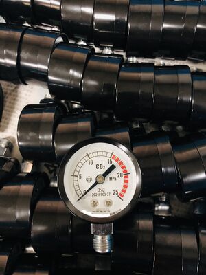 माप सीमा 0-100 एमपीए अर्थव्यवस्था दबाव गेज ऑक्सीजन CO2 अनुप्रयोगों के लिए उपयुक्त कोई तेल सूखी प्रकार टिकाऊ और प्रदर्शन